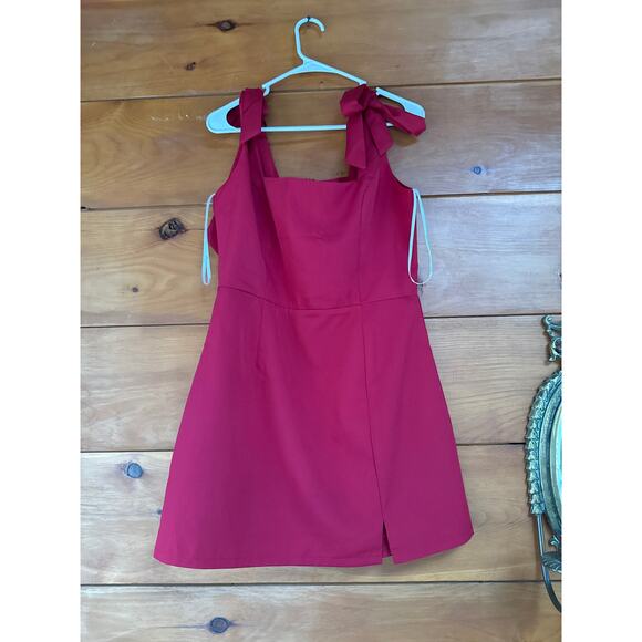 Lulus Your Sweetie Fuchsia Tie-Strap Mini Dress Cocktail Party Classy Size L - Picture 1 of 5